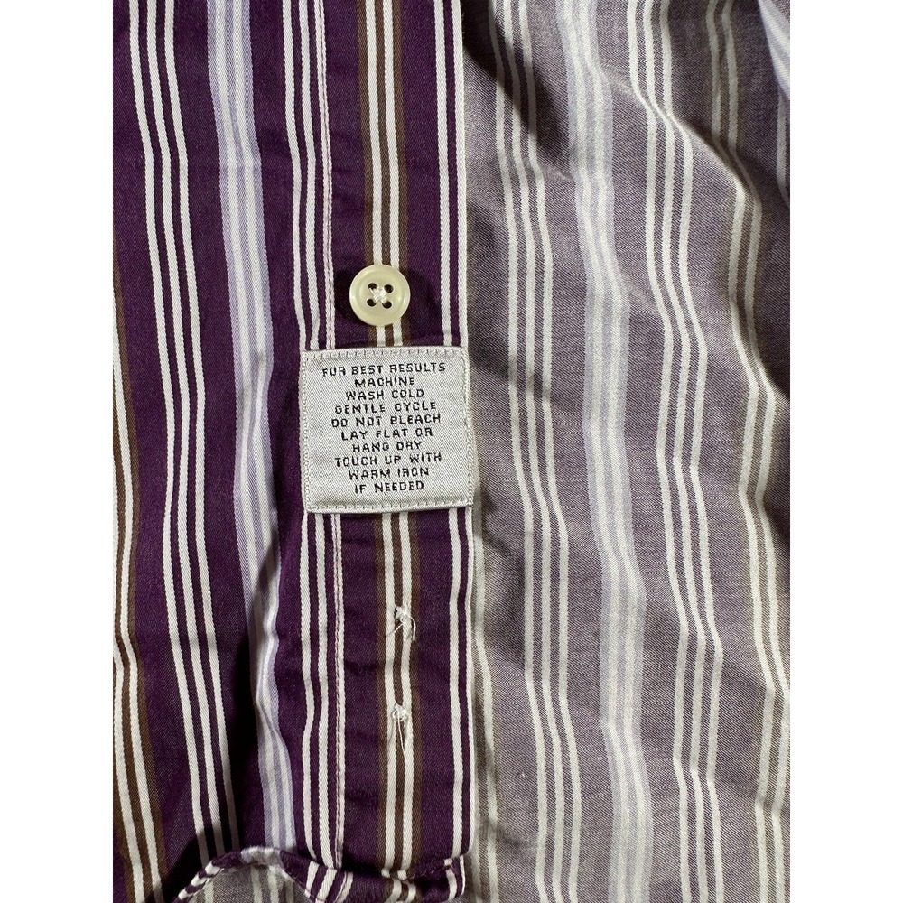 Peter Millar Dress Shirt Adult Large Purple White Striped Formal Quality Men's - Picture 5 of 14